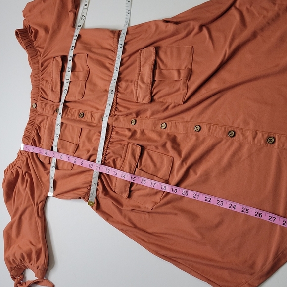 Derek Heart Orange Dress SZ L - Picture 6 of 11